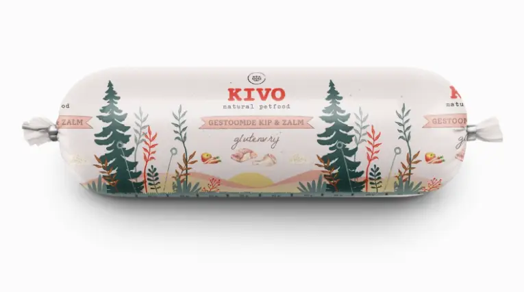 aurutatud lihavorst koertele – kana & lõhe (gluteenivaba, säilitusaineteta)